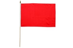 Red Solid Color 12x18in Stick Flag