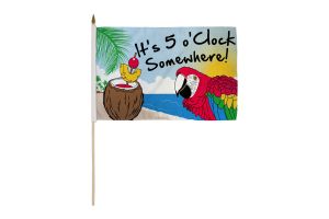 It's 5 o'Clock Somewhere Printed Polyester Flag 2ft by 3ft