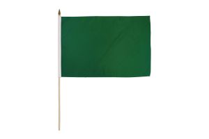 Dark Green Solid Color 12x18in Stick Flag