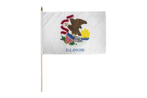 Illinois 12x18in Stick Flag