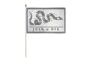Join or Die 12x18in Stick Flag