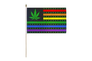 MJ USA (Rainbow) 12x18in Stick Flag