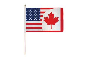 USA/Canada Combination 12x18in Stick Flag