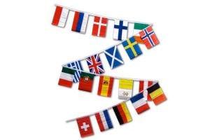 30ft String Flag Set of 20 European Country Flags