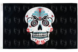Sugar Skull Flag 3x5ft Poly