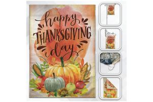 H&G Studios Happy Thanksgiving Day (Pumpkins) 12x18in Garden Flag 