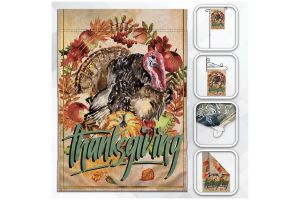 H&G Studios Thanksgiving (Turkey) 12x18in Garden Flag 