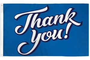 Thank You! (Blue) Flag 3x5ft Poly