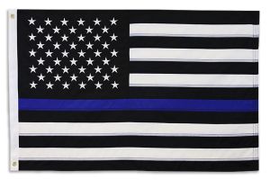 Thin Blue Line USA Embroidered Flag 2x3ft