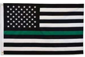 Thin Green Line USA Embroidered Flag 3x5ft