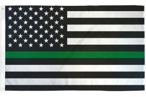 Thin Green Line USA Flag 2x3ft Poly