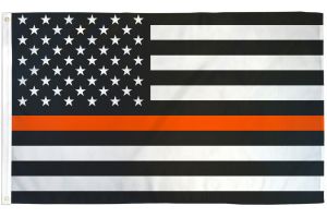 Thin Orange Line USA Flag 2x3ft Poly
