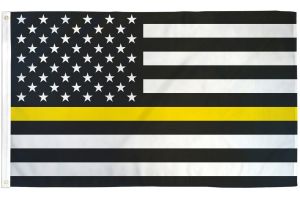 Thin Yellow Line USA Flag 2x3ft Poly