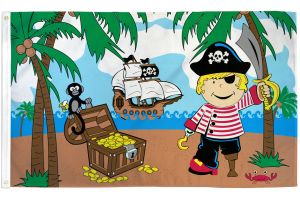 Treasure Island Boy Pirate Flag 3x5ft Poly