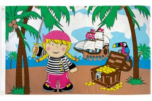 Treasure Island Girl Pirate Flag 3x5ft Poly