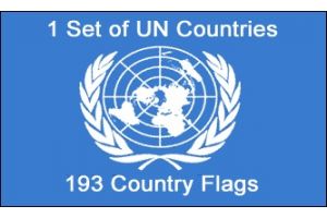 (2x3ft) Set of 193 UN Country Flags