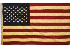 Vintage Embroidered USA Flag 3x5ft