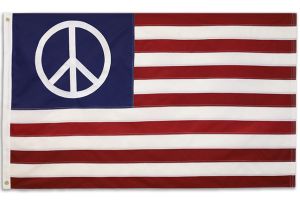 Peace USA Embroidered Flag 3x5ft