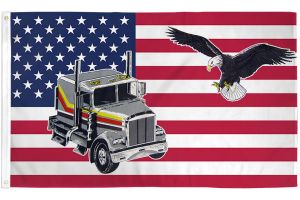 USA Truck Eagle Flag 3x5ft Poly