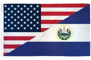 USA/El Salvador Combination Flag 3x5ft Poly
