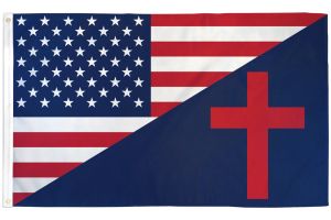 USA/Christian Combination Flag 3x5ft Poly