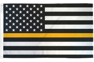 Thin Gold Line USA Flag 3x5ft Poly
