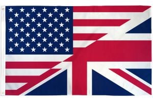 USA/UK Combination Flag 3x5ft Poly