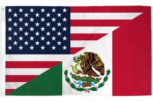USA/Mexico Combination Flag 3x5ft Poly