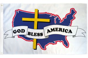 God Bless America Flag 3x5ft Poly