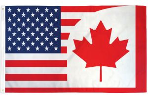 USA/Canada Combination Flag 3x5ft Poly