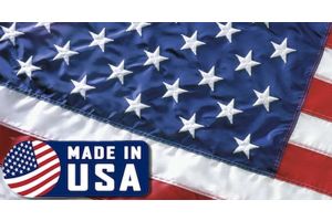 3x5ft USA American Made Embroidered Flag (White Label) 