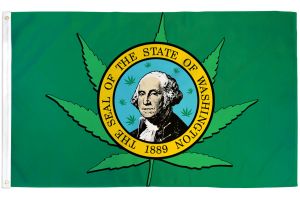 Washington Leaf Flag 3x5ft Poly