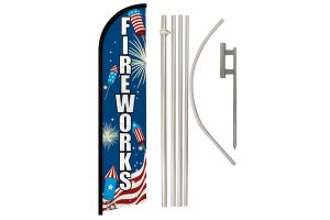 Fireworks (USA) Windless Banner Flag & Pole Kit