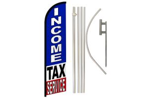 Income Tax Service Windless Banner Flag & Pole Kit