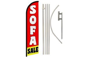 Sofa Sale (Red & Yellow) Windless Banner Flag & Pole Kit