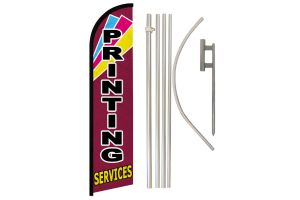 Printing Services Windless Banner Flag & Pole Kit