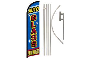 Auto Glass Specialists Windless Banner Flag & Pole Kit