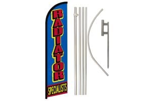 Radiator Specialists Superknit Polyester Swooper Flag Size 11.5ft by 2.5ft & 6 Piece Pole & Ground Spike Kit