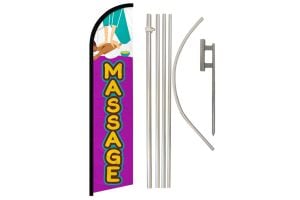 Massage Windless Banner Flag & Pole Kit