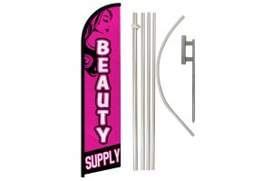 Beauty Supply Windless Banner Flag & Pole Kit