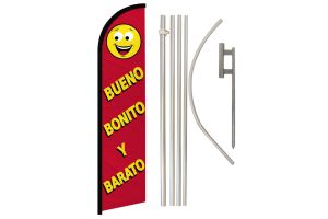 Bueno Bonito Y Barato Windless Banner Flag & Pole Kit