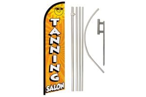 Tanning Salon Windless Banner Flag & Pole Kit