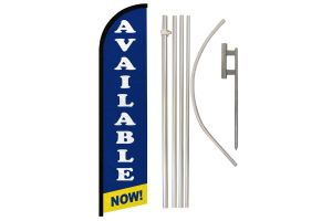 Available Now! Superknit Polyester Swooper Flag Size 11.5ft by 2.5ft & 6 Piece Pole & Ground Spike Kit
