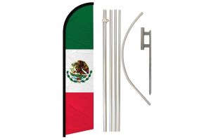 Mexico Windless Banner Flag & Pole Kit