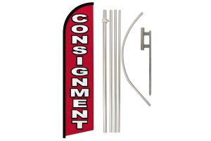 Consignment Windless Banner Flag & Pole Kit