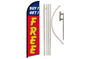 Buy 1 Get 1 Free Windless Banner Flag & Pole Kit