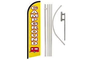 Campground Windless Banner Flag & Pole Kit