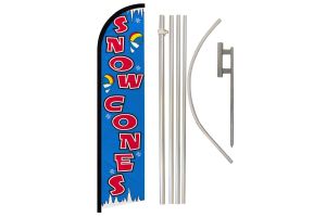 Snow Cones Windless Banner Flag & Pole Kit