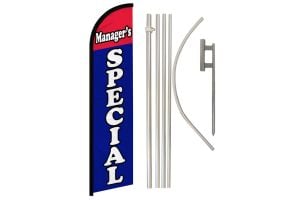Managers Special Windless Banner Flag & Pole Kit