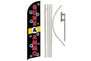 Guns & Ammo Windless Banner Flag & Pole Kit
